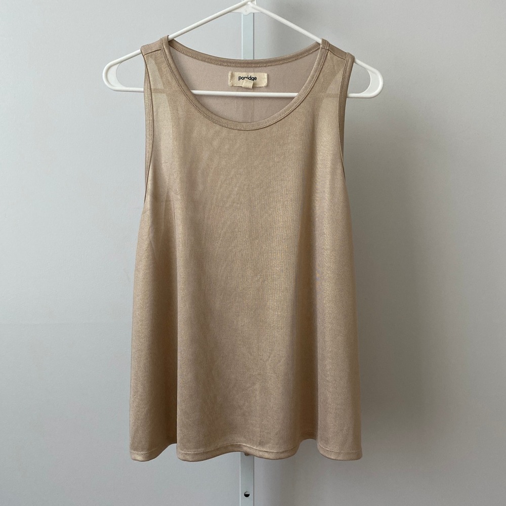 Porridge Glitter MobWife Office Siren Shimmer Metallic Tank XL Gold